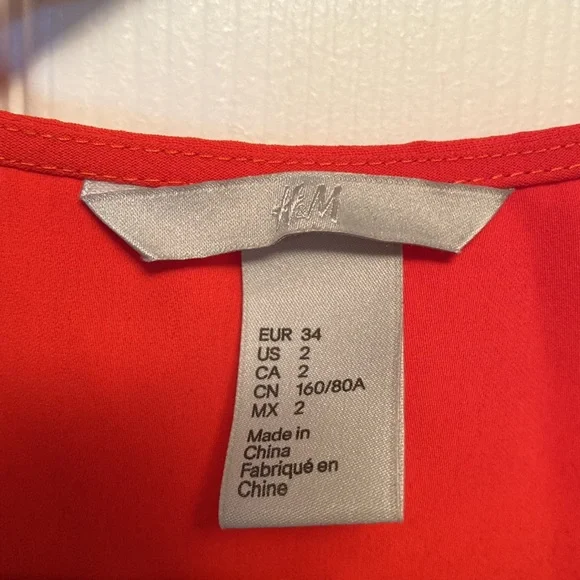 NWOT H&M Orange Blouse…size 2 - Picture 4 of 5